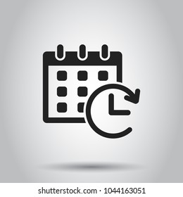 Calendar Vector Icon. Reminder Agenda Sign Illustration. Business Concept Simple Flat Pictogram.