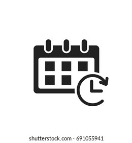 Calendar vector icon. Reminder agenda sign illustration. Business concept simple flat pictogram on white background.