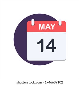 Calendar Vector Icon Round Background