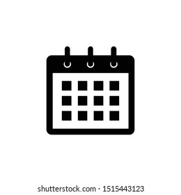 Calendar vector icon. Schedule, date vector isolated on white background