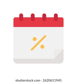Ícone de Vetor de Calendário para Planejador de Agenda e Compras. Design de lembrete de evento para promoções e prazos finais. Ícone Simples