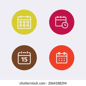 Calendar vector icon set. Calendar Date line web icon. Schedule, date, day, plan 
