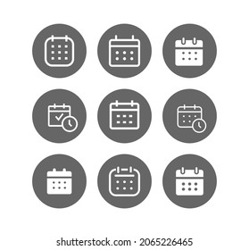 Calendar vector icon set. Calendar Date line web icon. Schedule, date, day, plan 
