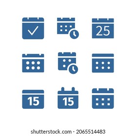 Calendar vector icon set. Calendar Date line web icon. Schedule, date, day, plan 
