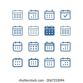 Calendar vector icon set. Calendar Date line web icon. Schedule, date, day, plan 
