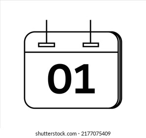 Calendar vector icon set isolated on white background