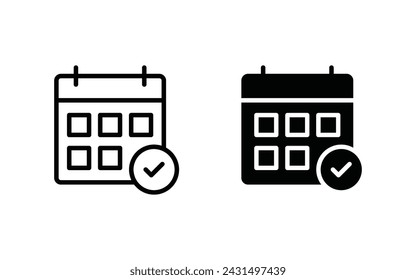 Icono de vector de calendario. Conjunto de signo de calendario y símbolos ilustración vectorial