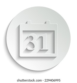 Calendar - vector icon with shadow on a round button