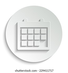 Calendar  -  vector icon with shadow on a round button