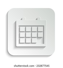 Calendar - vector icon with shadow on a grey button
