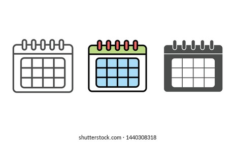 Calendar vector icon sign symbol