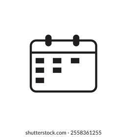 Calendar vector, icon, silhouette. Desktop calendar isolated on white background. Calendar icon, symbol design for logo, app, website. Vector illustration.