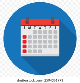 Calendar vector, icon, silhouette. Desktop calendar isolated on white background. Calendar icon, symbol design for logo, app, website. Vector illustration. EPS 10.