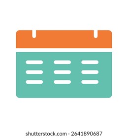 Calendar vector, icon, silhouette. Desktop calendar isolated on white background. Calendar icon, symbol design for logo, app, website. Vector illustration. eps 10 .icon vector color aris