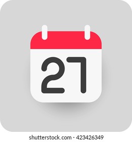 Calendar vector icon. Simple flat calendar with date 27. svg