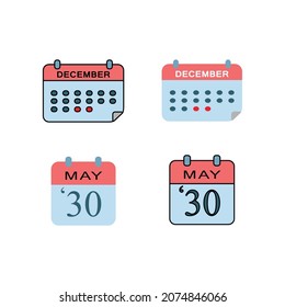 Icono de vector de calendario. ilustración simple del calendario en diseño plano