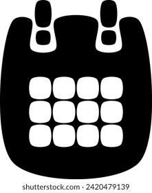 icono de vector de calendario - curva redonda simple
