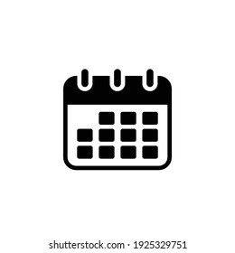 Icono de vector de calendario. Sencillo estilo sólido de signo. Programación, fecha, día, plan, concepto de símbolo. Ilustración vectorial aislada en fondo blanco. EPS 10.