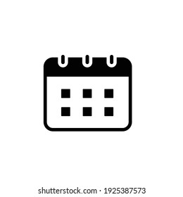 Calendar vector icon. Simple sign solid style. Schedule, date, day, plan, symbol concept. Vector illustration isolated on white background. EPS 10.