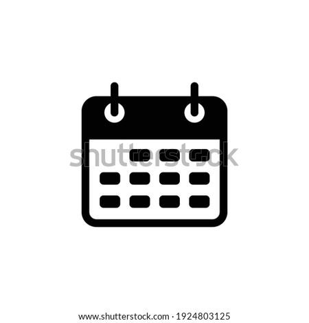 Calendar vector icon. Simple sign solid style. Schedule, date, day, plan, symbol concept. Vector illustration isolated on white background. EPS 10.