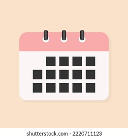 Calendar vector icon. Simple style. Schedule, date, day, plan, symbol concept. calendar time schedule icon vector illustration logo template
