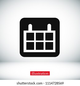 calendar vector icon, stock vector illustration flat design style