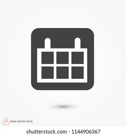 calendar vector icon, stock vector illustration flat design style