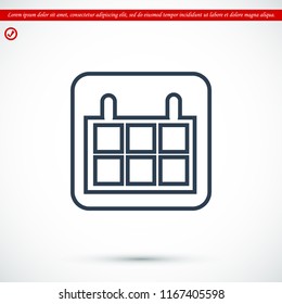Calendar vector icon, stock vector illustration flat design style