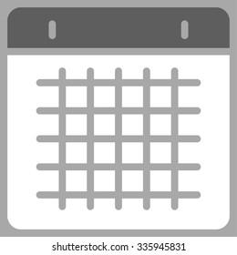 Calendar vector icon. Style is bicolor flat symbol, dark gray and white colors, rounded angles, silver background.