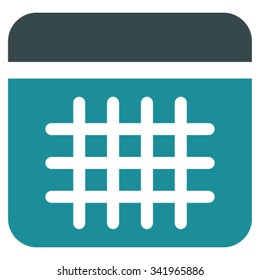 Calendar vector icon. Style is bicolor flat symbol, soft blue colors, rounded angles, white background.