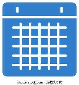 Calendar vector icon. Style is flat symbol, cobalt color, rounded angles, white background.