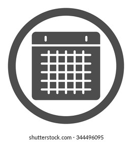 Calendar vector icon. Style is flat rounded symbol, gray color, rounded angles, white background.