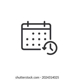Calendar vector icon. Calendar symbol. Tear-off calendar. Time management. Holidays icon. Deadline icon. Schedule. Task Manager. Solemn date. Ui elements. Planning. Countdown time. Backup. Timer. 