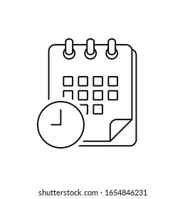 Calendar vector icon. Time, clock sign. Deadline icon