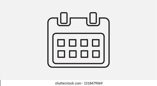 Calendar vector icon in trendy flat style isolated on grey background.Outline vector icon