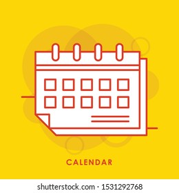 
Calendar vector icon in trendy flat style isolated on yellow  background