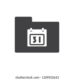Calendar vector icon for web design in a flat style