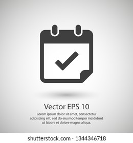 Calendar vector icon. Web design icon. Calendar on the wall. Flat calendar icon. Vector icon EPS 10