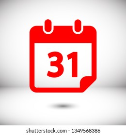 Calendar vector icon. Web design icon. Calendar on the wall. Flat calendar icon. Vector icon EPS 10