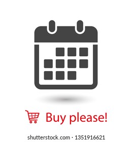 Calendar vector icon. Web design icon. Calendar on the wall. Flat calendar icon. Vector icon EPS 10