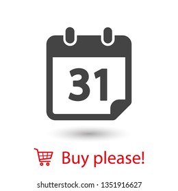 Calendar vector icon. Web design icon. Calendar on the wall. Flat calendar icon. Vector icon EPS 10