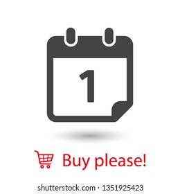 Calendar vector icon. Web design icon. Calendar on the wall. Flat calendar icon. Vector icon EPS 10