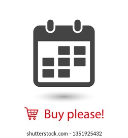 Calendar vector icon. Web design icon. Calendar on the wall. Flat calendar icon. Vector icon EPS 10