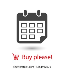 Calendar vector icon. Web design icon. Calendar on the wall. Flat calendar icon. Vector icon EPS 10