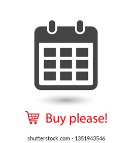 Calendar vector icon. Web design icon. Calendar on the wall. Flat calendar icon. Vector icon EPS 10