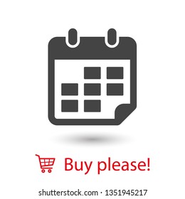 Calendar vector icon. Web design icon. Calendar on the wall. Flat calendar icon. Vector icon EPS 10