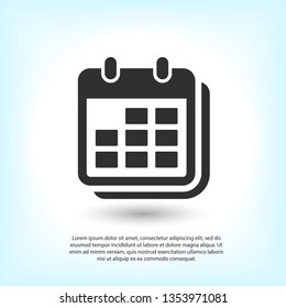 Calendar vector icon. Web design icon. Calendar on the wall. Flat calendar icon. Vector icon EPS 10