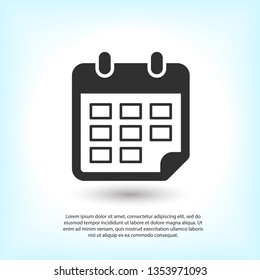 Calendar vector icon. Web design icon. Calendar on the wall. Flat calendar icon. Vector icon EPS 10