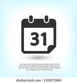 Calendar vector icon. Web design icon. Calendar on the wall. Flat calendar icon. Vector icon EPS 10