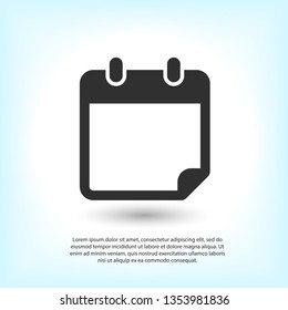 Calendar vector icon. Web design icon. Calendar on the wall. Flat calendar icon. Vector icon EPS 10